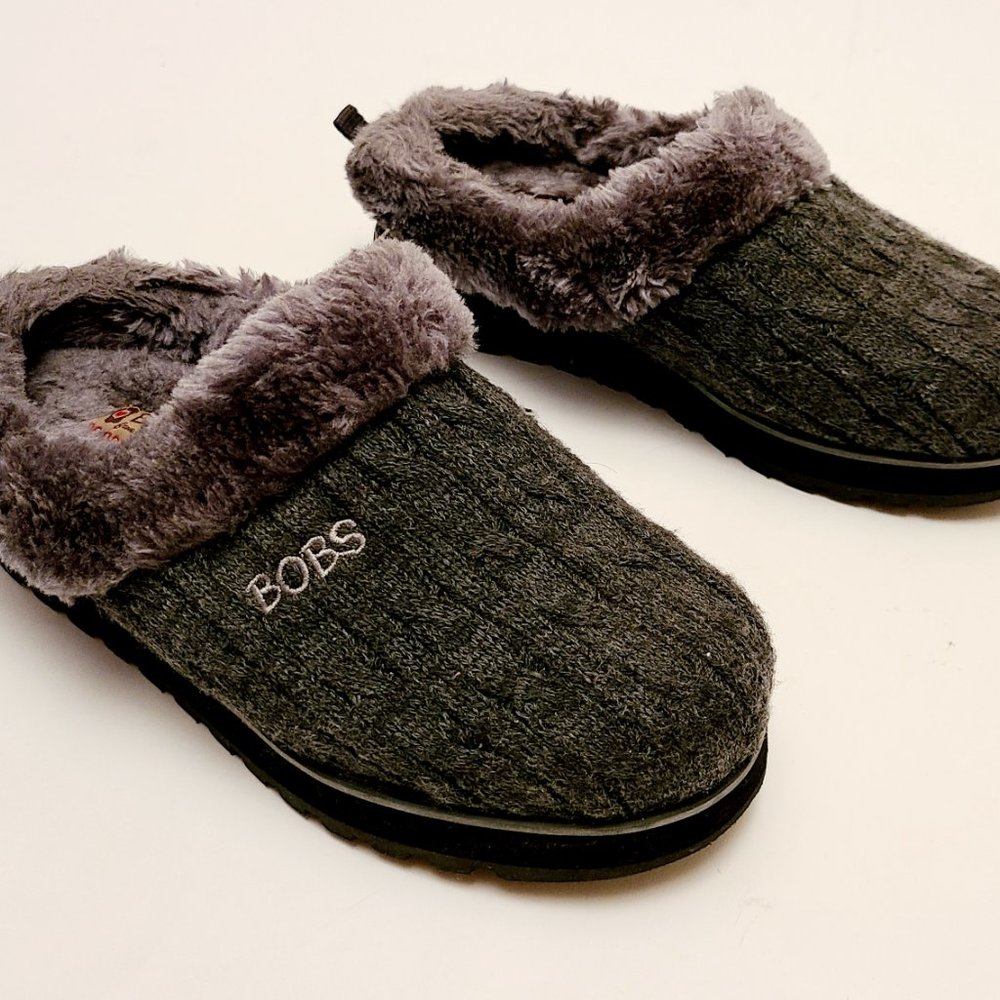 BOBS from Sketchers Memory Foam Slip-On Comfort Clogs Size 6 in Charcoal Grey